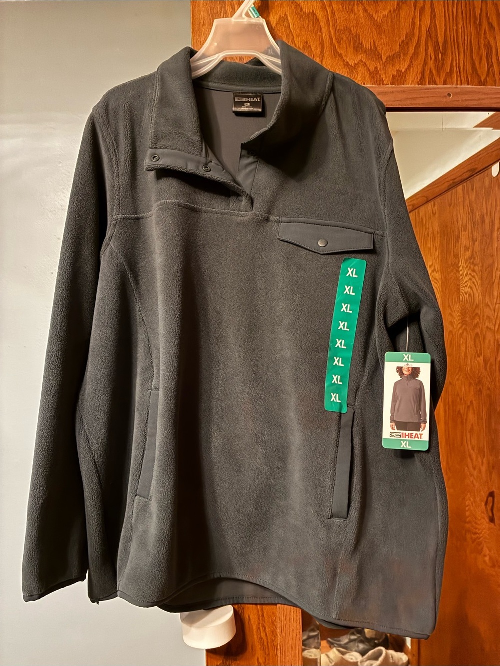 Green Fleece Pullover Jacket - XL